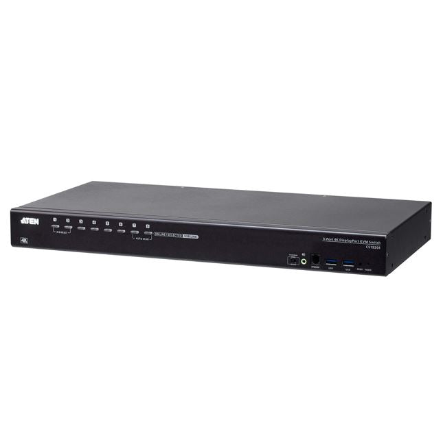 Aten CS19208 8-Port USB 3.0 4K Display Port KVM Switch, Superior video quality, Cascadable to two levels, Multi-display feauture, Video DynaSyncâ„¢ Aten CS19208 8-Port USB 3.0 4K Display Port KVM Switch, Superior video quality, Cascadable to two levels, Multi-display feauture, Video DynaSyncâ„¢